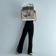 Velve Slit Knit Pants - Celana Knit Waffle Slit - Celana Kulot Knit Rib Panjang - Knit Pants - Loose