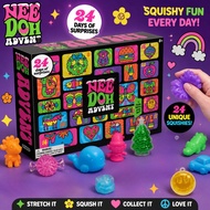 NeeDoh Squishy Toy Advent Calendar Blind Box Assorted Cute Shapes Fidget Toy Anxiety Relief Gift