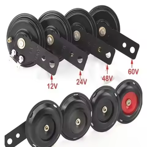 12V 48V 60V General Motorcycle Electric Horn Kit Waterproof Round Speaker Loud Electric Horn Suitabl