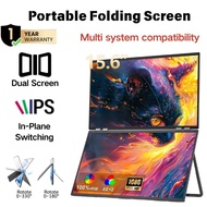 DOVVA 15.6" 60Hz Dual Monitor Portable Monitor 1080P HDR 360° Rotation Triple Monitor Folding Stack