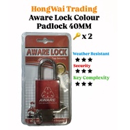 HongWai Trading Aware Lock Colour Padlock 40mm /Kunci Mangga Berwarna Aware Lock 40mm