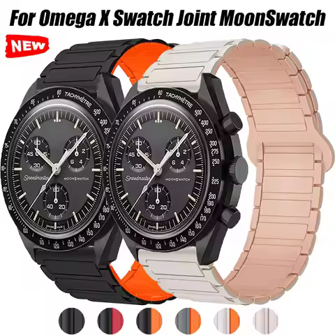 20mm Strap For Omega X Swatch Joint MoonSwatch Band Magnetic Loop Silicone Bracelet For Amazfit GTS4