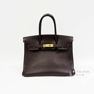 HERMES 可可色TOGO皮金釦 Birkin30