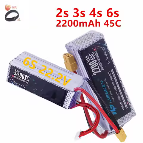 2200MAH 45C 1PCS 2S 3S 4S 6S Lipo Battery for RC FPV Racing Drone Quadcopter Parts 7.4V 11.1V 14.8V 