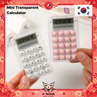 [Rolling Paper] Mini Transparent Calculator Cute Pocket Calculator Jelly Button Portable Student Off