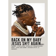 Poster Cover Album Back On My Baby Jesus Sh!t AGAIN by DaBaby for Room/Barber Gym