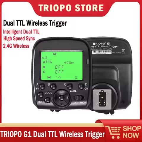 TRIOPO G1 Dual TTL HSS 2.4G Wireless Flash Trigger for Canon 60D 6D 70D 5D 500D 600D 700D Nikon D90 