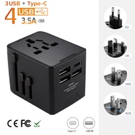 Universal Travel Adapter with 3 USB Ports Type C Fast Charging Power Adapter EU/UK/USA/AUS plug for Travel