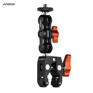 Andoer Multi-functional Clamp Ball Mount Clamp Articulating Friction Arm Super Clamp with 1/4 Inch Screw for GPS Monitor LED Video Light Flash Light Microphone