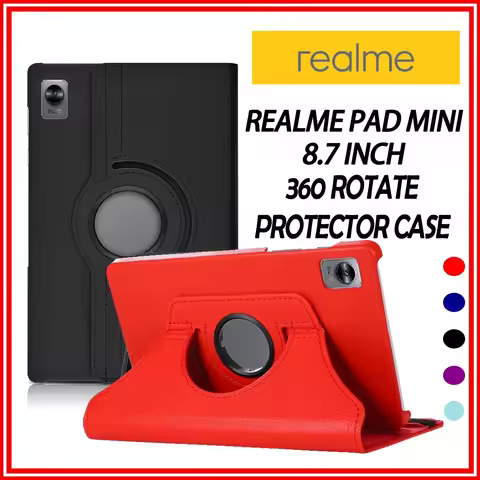 For Realme Pad Mini 8.7Inch 360 Degree Rotation Leather Case Real Me Pad Mini 8.7 Inch Rotate Pu Lea