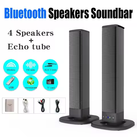 Powerful Soundbar Sound Radio Blaster Bar Audio TV Computer Subwoofer Wireless Home Theater Speaker 