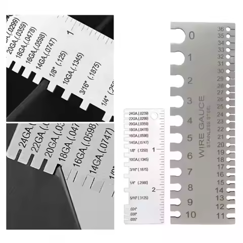 0-36 Round AWG SWG Wire Gauge Thickness Ruler Gauge Diameter Stainless Steel Measurer Tool