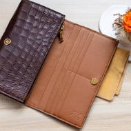 法國料鱷魚皮革摺疊款長銀包