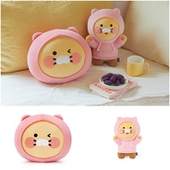 KAKAO FRIENDS Pink Hoodie Choonsik - Mini Face Cushion / Baby Pillow Little Soft Stuffed Plush Toy Doll