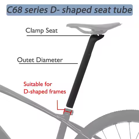 C68 SERIES D-SHAPED Carbon Bicycle Seat Post Offset 15 Degrees Length350MM for Colnago V2-R/C64/V3RS