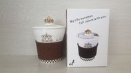 全新-ceramic cup陶瓷杯200ml/馬克杯/含蓋子+矽膠隔熱杯套-便宜賣