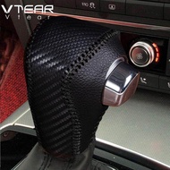 (สายสีดำ) สำหรับ Honda CRV CR-V 2007-2011 handmade Carbon Fiber Leather Gear COVER