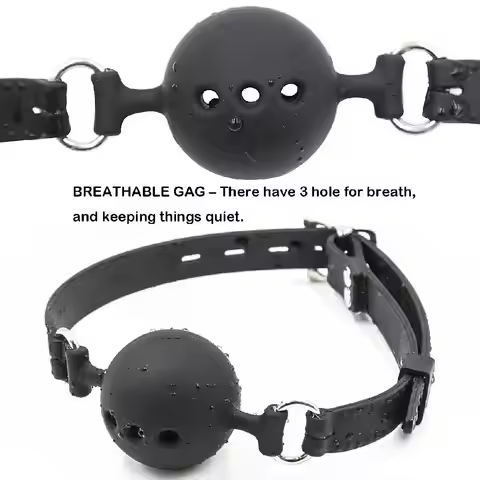 Silicone Mouth Plug Ball Adult Toys Hard Ball Gag Mouth Gag For SM Game Breathing Holes Ball Plug