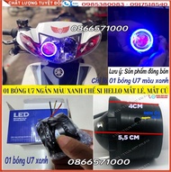 Đèn U7 Chế Si Hello Mắt Lé Mắt Cú Đèn Trợ Sáng Lắp Nhiều Dòng Xe Máy Xe Điện (Giá đăng bán là 01 bón