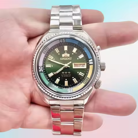 Orient Sport Japanese Mechanical Men's Watch Stainless Steel Full Functionality World Time Large Dia
