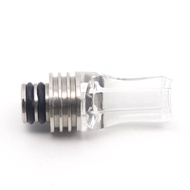 【Fyntra】 1Pc 510 Pipette Dripper Straw Tip Plastic + Stainless Steel Flat Taste Straw Joint Accessor