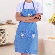 DELMER Cooking Apron, Cute Cartoon Rabbit Women Apron, Home Cleaning Tools Oil-proof Waterproof Lovely Kitchen Apron Outdoor Gardening