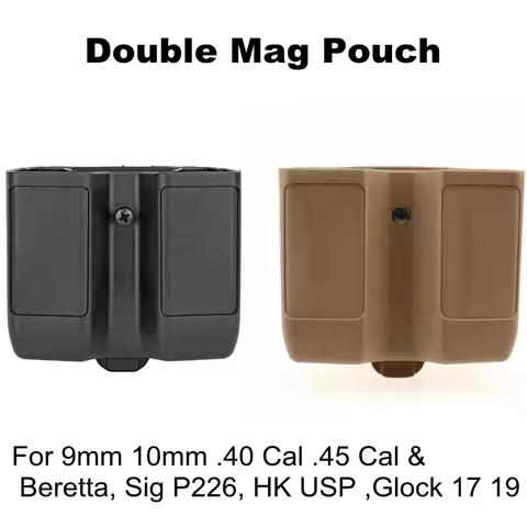 Tactical Double Magazine Pouch for Glock 19 17 Beretta SIG P226 HK USP 9mm 40 45 Caliber Universal P