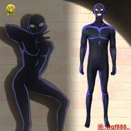 名偵探柯南黑衣人cos服男犯人犯澤先生衣服頭套連體緊身衣c服演出