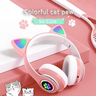 cat ear headphones catear headphones luminous cat claw ceadphones bluetooth headset heavy bass premi