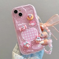 3D น่ารักขอบตุ๊กตารูปการ์ตูนสีชมพู HP เคสใส่โทรศัพท์นิ่ม + โซ่สำหรับ Apple iPhone 15 Pro Max iPhone 15 Plus iPhone 14 Pro Max iPhone 13 Pro Max iPhone 12 Pro Max iPhone 11 Pro Max XS Max XR 7 Plus 8 Plus 6 Plus 6S Plus