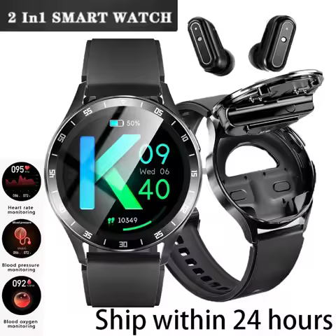 X10 2 in 1 Smart Watch With Earbuds Smartwatch TWS Bluetooth Earphone Heart Rate Blood Pressure Moni