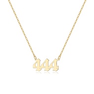 Angel Number Necklace For Women, 18K Gold Plated 000 111 222 333 444 555 666 777 888 999 Necklace Nu