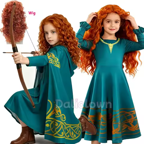 Halloween Brave Kids Merida Princess Dress Girls Christmas Carnival Masquerade Children Birthday Par
