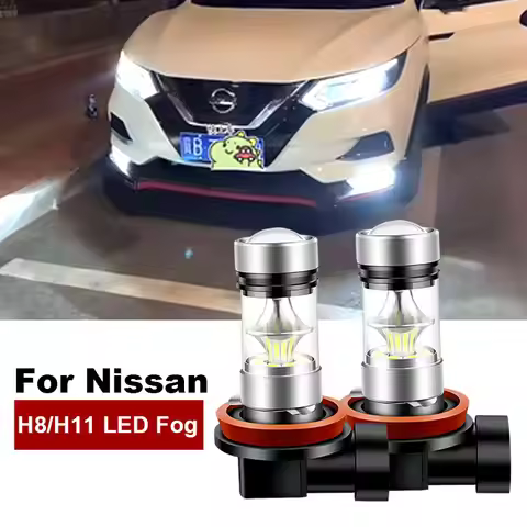 2pcs 2400LM For Nissan Qashqai j10/j11 For Nissan X-Trail T30/T31/T32 2005-2018 LED H8 H11 Fog Light