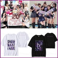 HT IVE 2024 Concert T-Shirt - Loose Print Summer Support Cloth Featuring Wonyoung, Yujin, Gaeul, LIZ