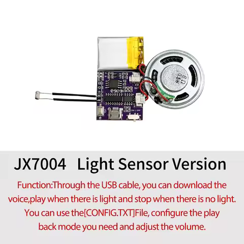 MP3 Music Sound Module, 4MB/16MB USB Download Voice Chips Light Sensor Control Playback for Christma