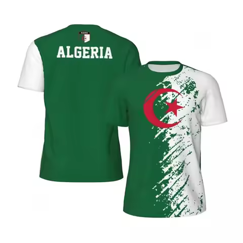 3D print Algerian sport quick-dry breatha men's WomanT-shirt football jersey Summer outdoor team tra
