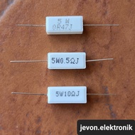 2 buah Resistor Kapur R 5 w watt 047 05 10 ohm 5w 0.47 0.5 10 J