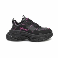Balenciaga Allover Logo Triple S Women's Sneakers Black/Pink - 524039-W2FA1-1050 (Size: 41 )