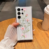 Pink Flower S25plus S22 ultra Plus Phone Case comparable for Samsung A04 A05 A13 Shockproof Casing A