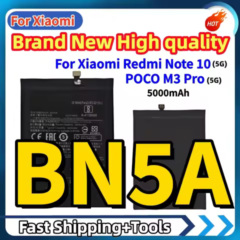 Brand New High quality BN5A Battery For Xiaomi Redmi Note 10 5G POCO M3 Pro 5G Replace Phone Batteri