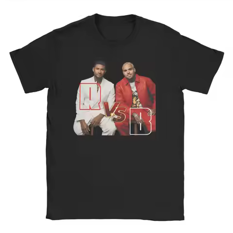 Men Women Raymond and Brown R&B Tour Chris Brown Usher Raymond T Shirts Pure Cotton Tops Round Colla