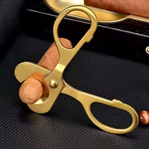 Cigar Cutter Double Blade Stainless Steel Metal Wood Pocket Gadget Cutter Knife Cuban Cigars Scissor