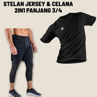 Men's and Women's Sports Suits, Dry Fit T-shirts, Cool Dana Running Pants, 2in1 Length, 3/s, 4 Futsa
