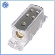 [Wishshopezxh] 4-Way 1X 4AWG In 4X 8AWG Power / Earth Cable Splitter Distribution Block