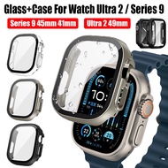 Screen Protector Glass + Case for iWatch Ultra 2 49mm Cover For iWatch Series 9 41mm 45mm glass cover