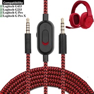 2.0M Braided Replacement Cable Extension Cord Wire for Logitech G433 G233 G Pro X Gaming Headset Wit