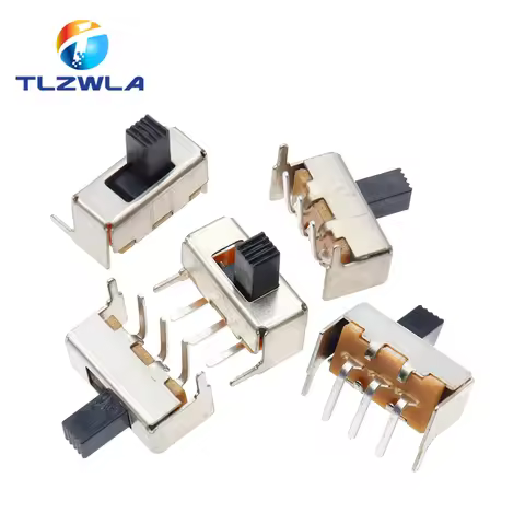 10PCS SS12F23 SS12F23VG5 0.5A 50V Toggle Switch 3PIN 1P2T 90 Degree Curved Needle Slide Switch Handl