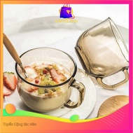 Cereal smoothie cup, premium amber glass smoothie cup, capacity 440ml