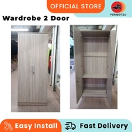 P2U SA Almari Baju 2 Pintu / 2 Doors Wardrobe with Hanging Rod / Almari Baju Gantung / Almari Baju Kanak-Kanak